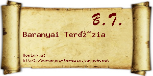 Baranyai Terézia névjegykártya